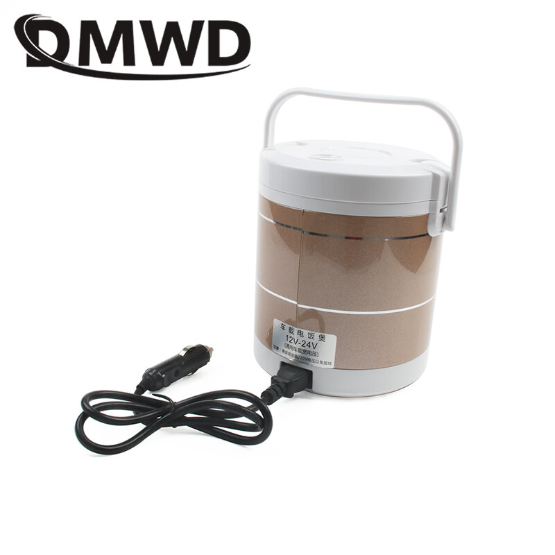 DMWD-Mini olla arrocera para coche y camión, máquina de cocina para sopa, gachas, vaporera de alimentos, calefacción eléctrica, fiambrera, calentador de comidas, 12V, 24V