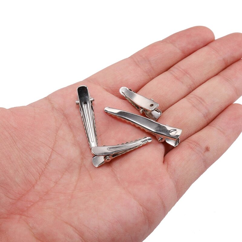 20-50pcs/lot 30/40/45/55/60mm Clips Single Prong Alligat Hairpin With Teeth Blank Setting For DIY Hair Clips Jewelry Making Base