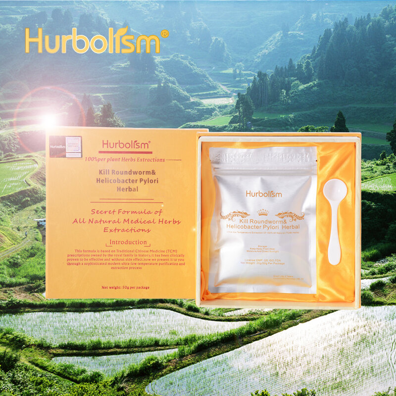 Hurbolism-nouvelle poudre à herbes pour tuer le ver rond, Helicobacter Pylori, tuer les Ascaris, les Parasites et protéger les organes internes