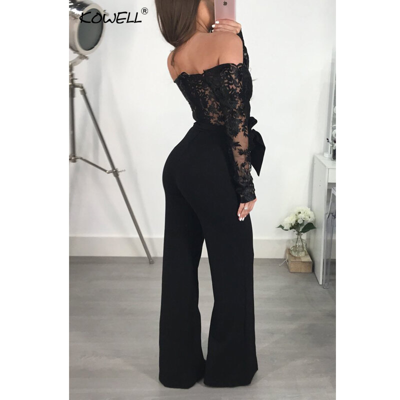 2019 New Style Fashionable Women Jumpsuit Long Sleeve Sexy Women Skinny Jumpsuits Rompers Off Shoulder Long Playsuits Overalls