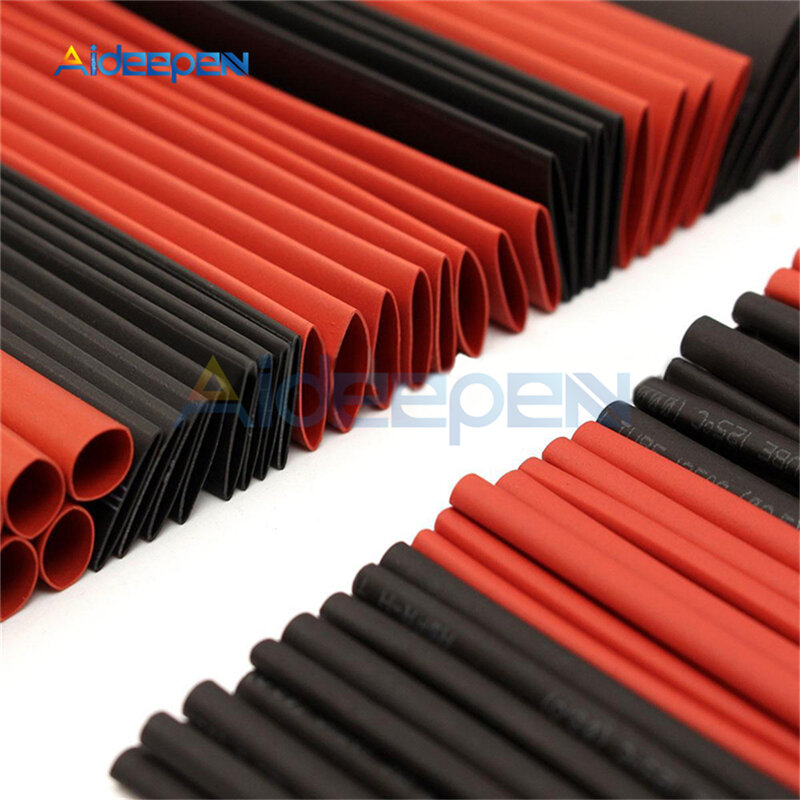 127/140/328/400/530Pcs Polyolefin Shrinking Assorted Heat Shrink Tube Wire Cable Insulated Sleeving Tubing Set Multicolor/Black
