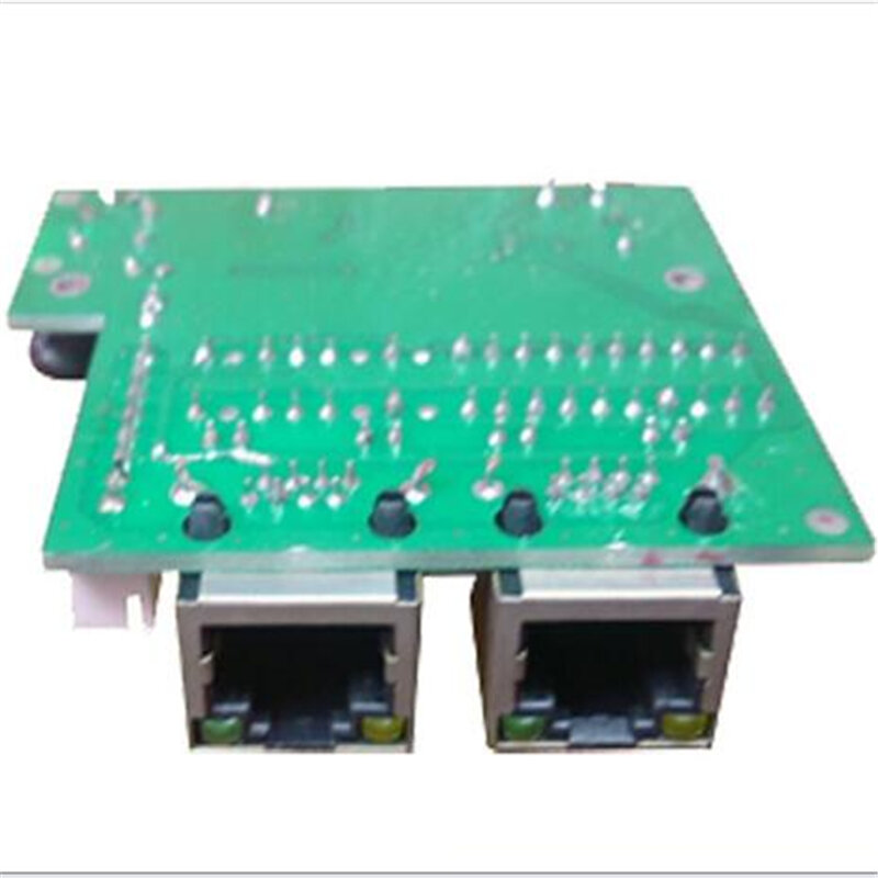 factory direct mini fast 10/100mbps 2 port ethernet network lan hub switch board two layer pcb 2 rj45 1*8pin head port
