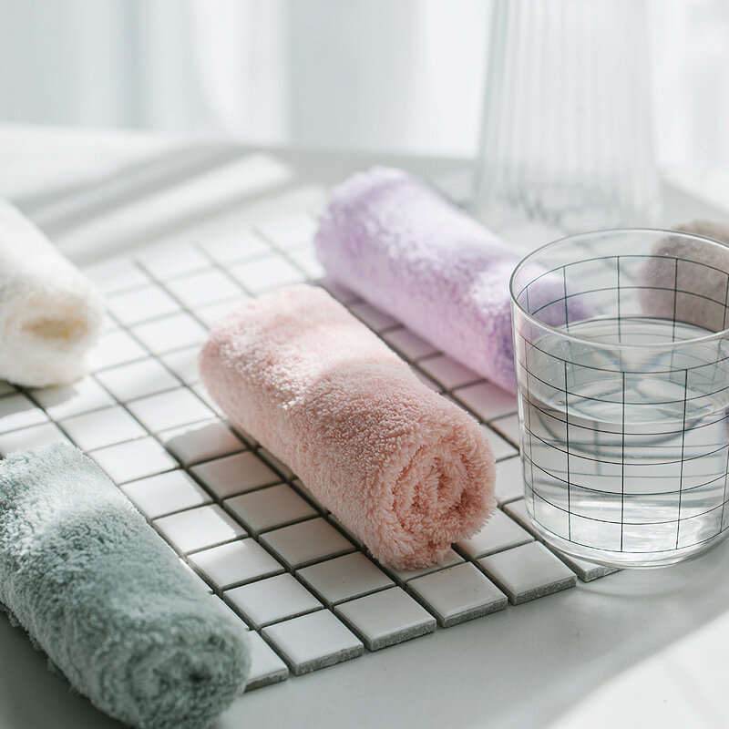 Small Hand Towel Square 25*25cm Child Kids Face Washcloth 25*50cm Coral Velvet soft Microfiber High density