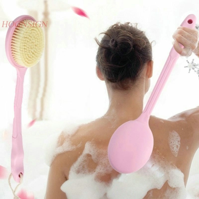 Mandi Mandi Sikat Pijat Kembali Menggosok Tubuh Shower Alat Rambut Lembut Panjang Menangani Rumah Asrama Artefak Pembersihan Hot Sale