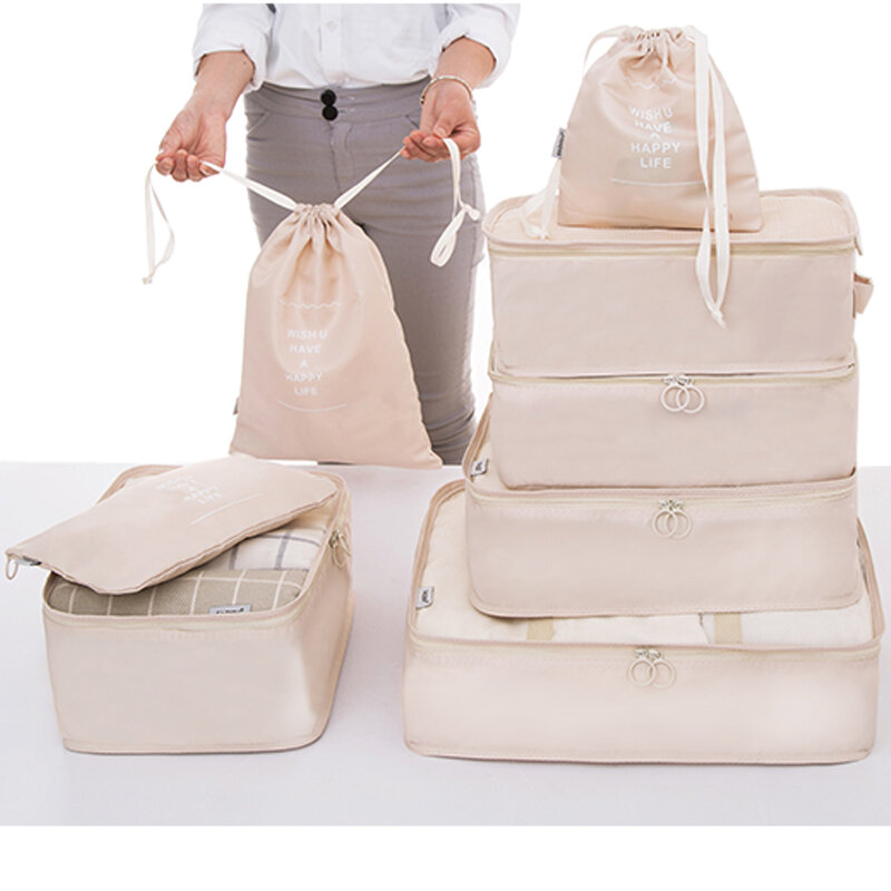 8 pcs/lot hommes et femmes voyage Luggae valise marée emballage organisateur bonne qualité voyage accessoires sacs