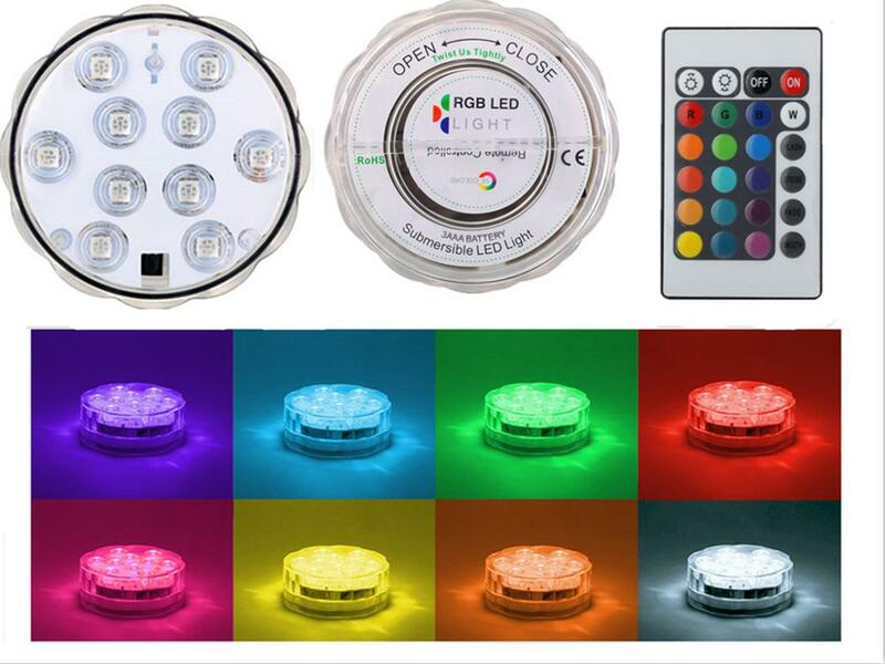 4 pz/set 2.8 pollici diametro floreale centrotavola decorazione cambia colore impermeabile LED vaso luce rotonda Base Multicolo