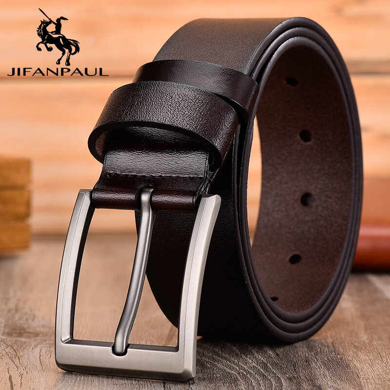 JIFANPAUL correa de cuero de los hombres clásico pin hebilla de diseño moderno de moda vaqueros juveniles de alta calidad decorativa nuevo cinturón envío gratuito