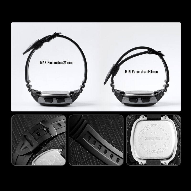 Marca de lujo SKMEI cuenta regresiva relojes deportivos electrónica Digital Reloj de los hombres 50 M resistente al agua LED al aire libre de los hombres Relogio reloj