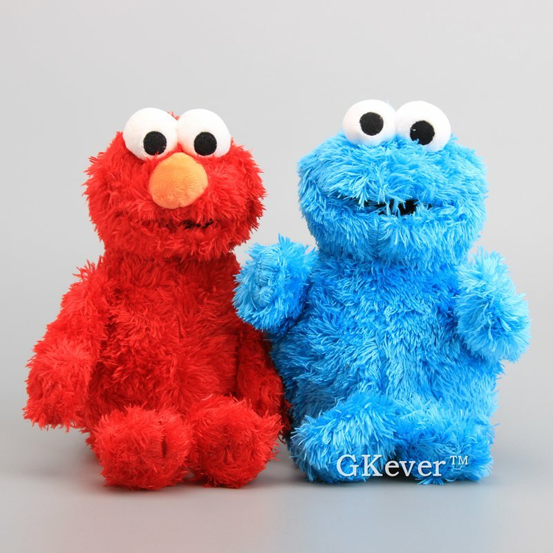 Mainan boneka Elmo Cookie Monster, kualitas tinggi lembut mainan pendidikan anak-anak 30-33cm