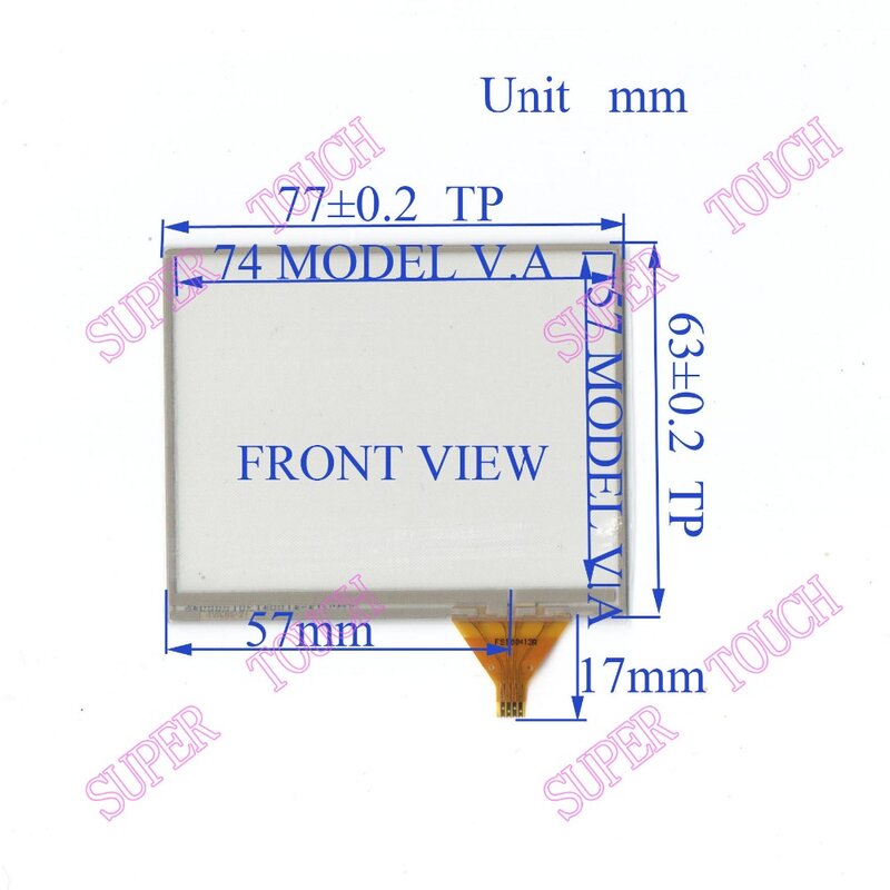 ZhiYuSun voor LTV350QV-F09 4 WGOB NEW4 Vier Draads Resistive Touch Screen Cardvd 77mm * 63mm gemaakt in Taiwan 4 WGOB 77*63