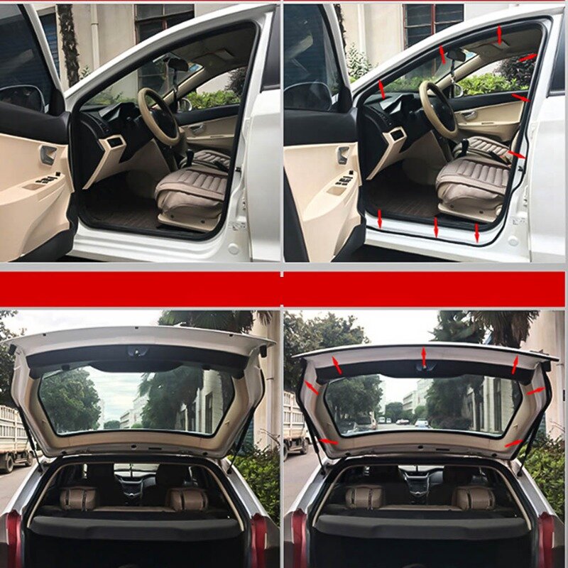5 m samoprzylepne gumowe samochodowe uszczelka do drzwi okna samochodu pokrywa silnika samochodu drzwi uszczelnienie krawędzi wykończenia poziom hałasu izolacja