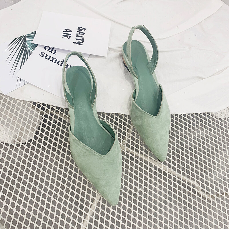 Pointed Toes Ladies Flat Shoes Slip On Mules Womens Shoes Comfort Summer Soft Sexy Close Toes Sandals 2019 Low Heels Shoes Women