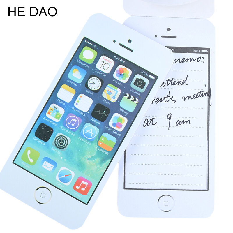 الأبيض ملاحظات لاصقة موضة اوراق الملاحظات الحديثة هاتف محمول على شكل لوحات مذكرة مفكرة ورقة