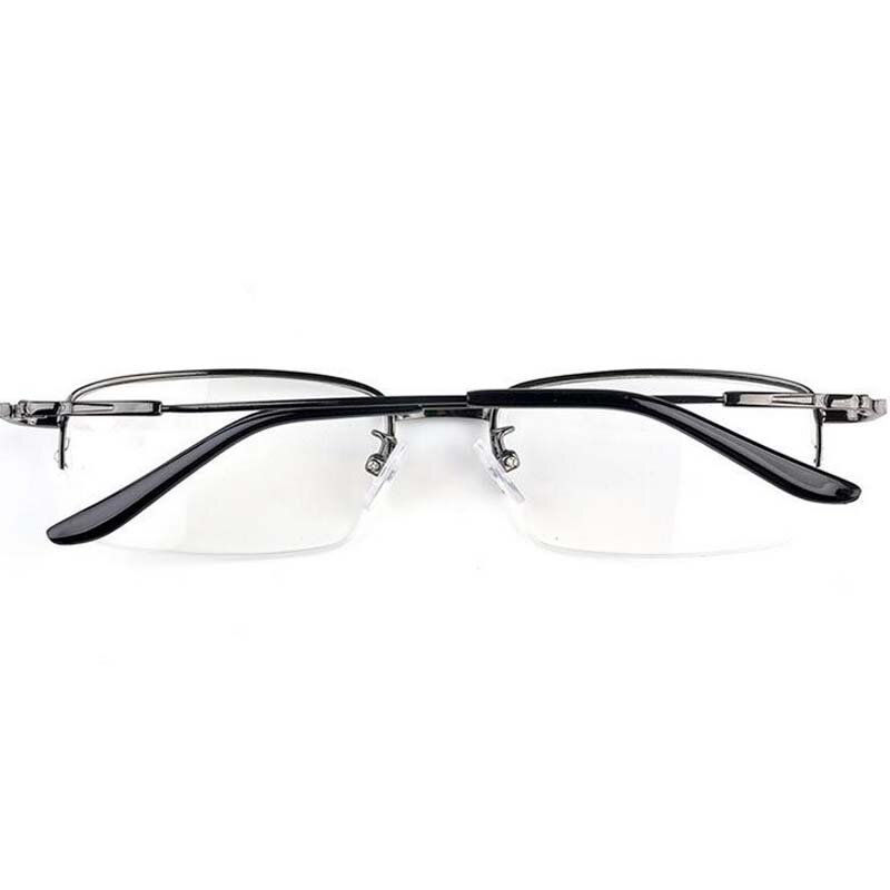 Gafas de miopía ultraligeras con acabado de Metal para hombre, montura gris, cuadradas, miopía, 1,0-1,5-2,0 a-6,0