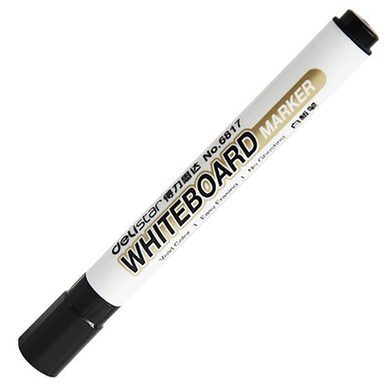 Ручка-маркер для белой доски со стираемой одной головкой, черные чернила, износостойкий волоконный наконечник, ручка для письма для белой доски для дома и офиса