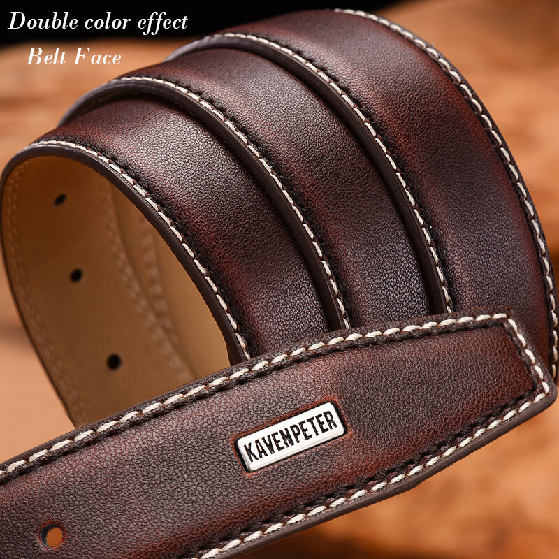 Moda uomo cinture in vera pelle di lusso Designer marrone cintura Vintage per Jeans Cinturon Cowboy Hombre Dropshipping