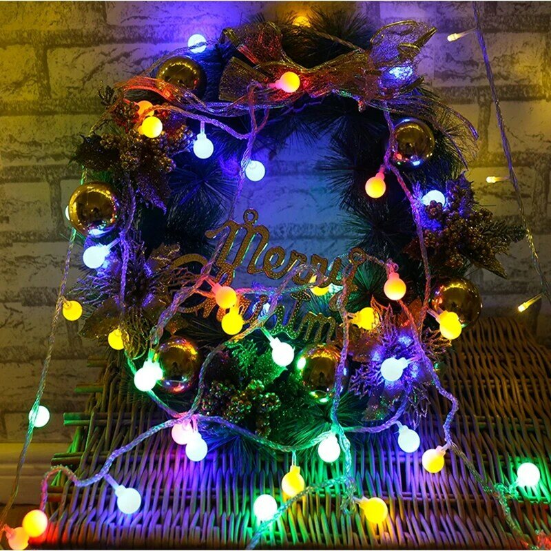 Guirlande lumineuse Led à piles Globe Ball, 1M/2M/3M/4M/5M/10M/20M, guirlande lumineuse pour noël, fête de mariage, décoration féerique