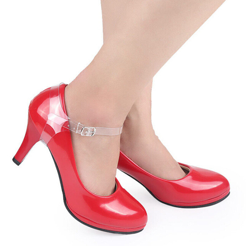 1 paio di lacci in plastica elastica cinturino con tacco alto scarpe da donna Sneakers stringhe moda invisibile cinturino anti-allentato accessori per scarpe