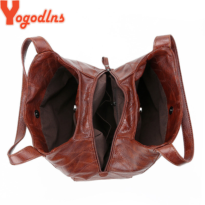 Винтажная женская сумка Yogodlns, дизайнерские Роскошные дамские сумочки, тоут на плечо с ручками сверху, модный бренд