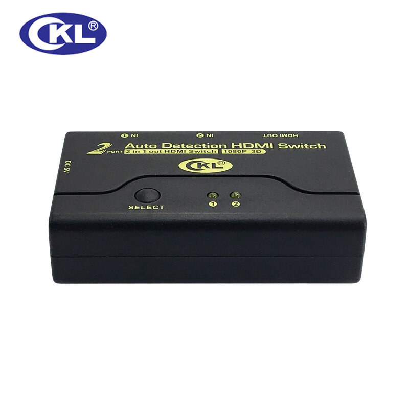 Interruptor automático de 2 puertos HDMI2.0, conmutador de A-B HDMI (CKL-21M2), 1080P, 3D, 1 Monitor, 2 ordenadores, 2 en 1