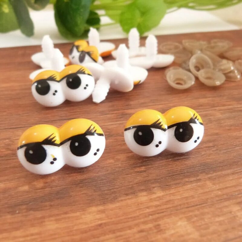 new cute 15x25mm Siamese plastic safety animal toy comical eyes & soft washer for diy doll findings-20pcs-50pcs-100pcs option