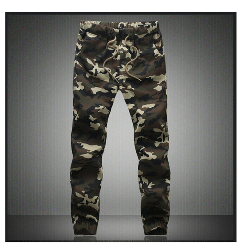 Calças jogger militares camufladas para homens, harém de lápis de algodão puro, calças confortáveis, corredores primavera e outono 2024