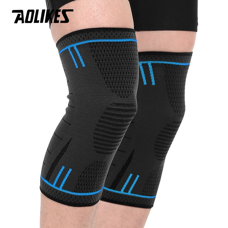 AOLIKES 1 Paar Anti Slip Siliconen Sport Knee Pads Ondersteuning voor Hardlopen, Fietsen, Basketbal, artritis & Letsel Herstel Kneepad