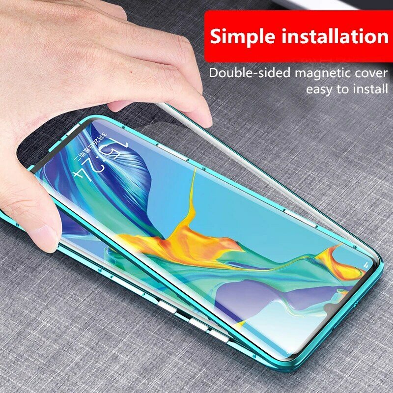 360 Full Protection Magnetic Cases For Huawei P30 P20 Pro lite Mate 20 Case Double sided Tempered Glass For Honor 10 8X 9X Cover