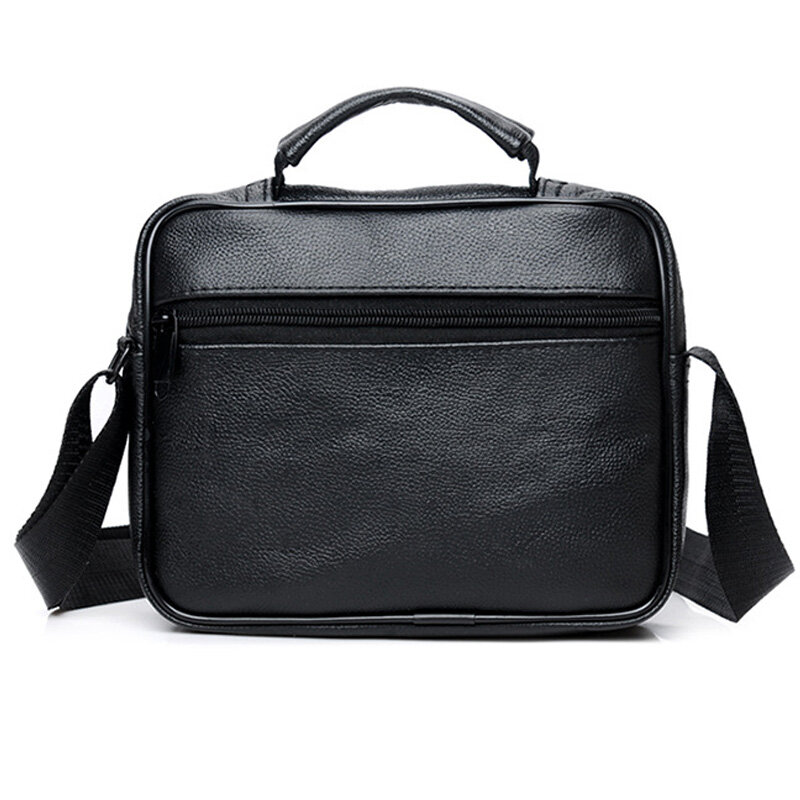Maletín de cuero para hombre, bolsos de negocios de pequeña capacidad, bolso de hombro para ordenador portátil de viaje, color negro, 2023
