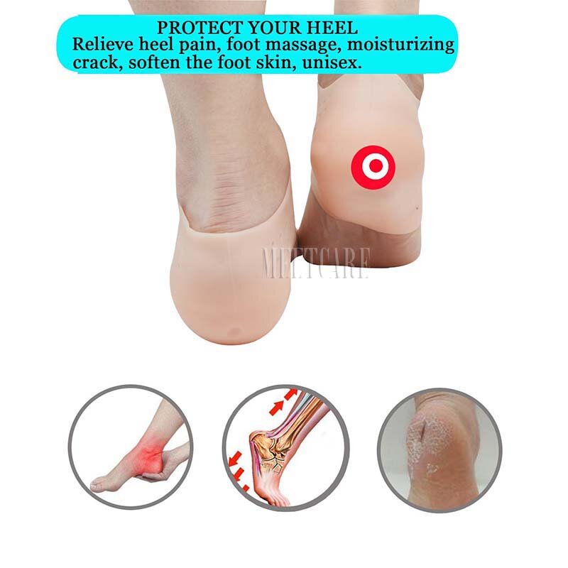 2cm Invisible Height Lift Heel Pad Sock Liners Increase Heightened Gel Insole Dress In Socks Relieve Plantar Fasciitis Foot Pain