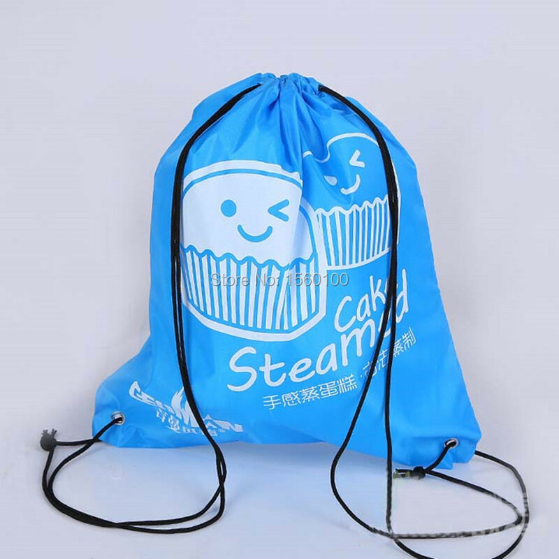 (500 pçs/lote) Personalizado polyster saco de cordão 30x40 cm saco do presente promocional Cordão Mochila para crianças saco do lápis sacos
