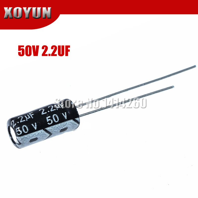 50pcs/lot Higt quality 50V2.2UF 4*7mm 2.2UF 50V 4*7 Electrolytic capacitor
