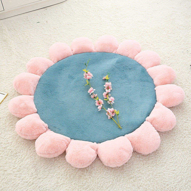 110Cm Kartun Warna-warni Bunga Lembut Kreatif Mewah Tikar Meditasi Bantal Lantai Sofa Bantal Dekorasi Rumah