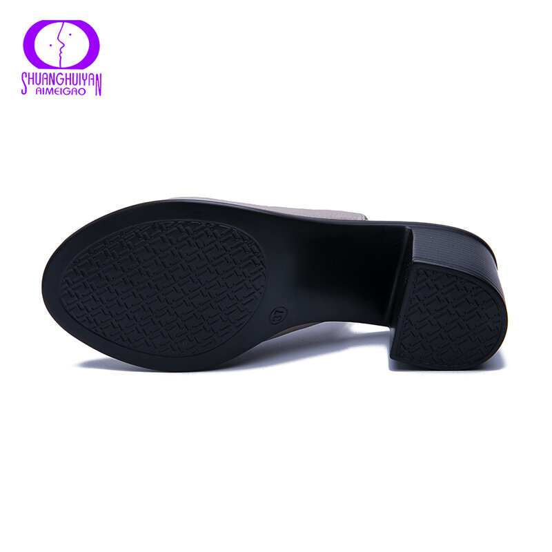 AIMEIGAO 2019 sandales d'été à bout ouvert de haute qualité avec sangles sandales d'été pour femmes chaussures à talons hauts nouveauté