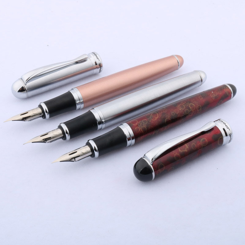 Jinhao 750 caneta fonte, de alta qualidade, copperplate, caligrafia, ponta redonda, florescimento, corpo, papelaria, material de escritório, caneta de tinta