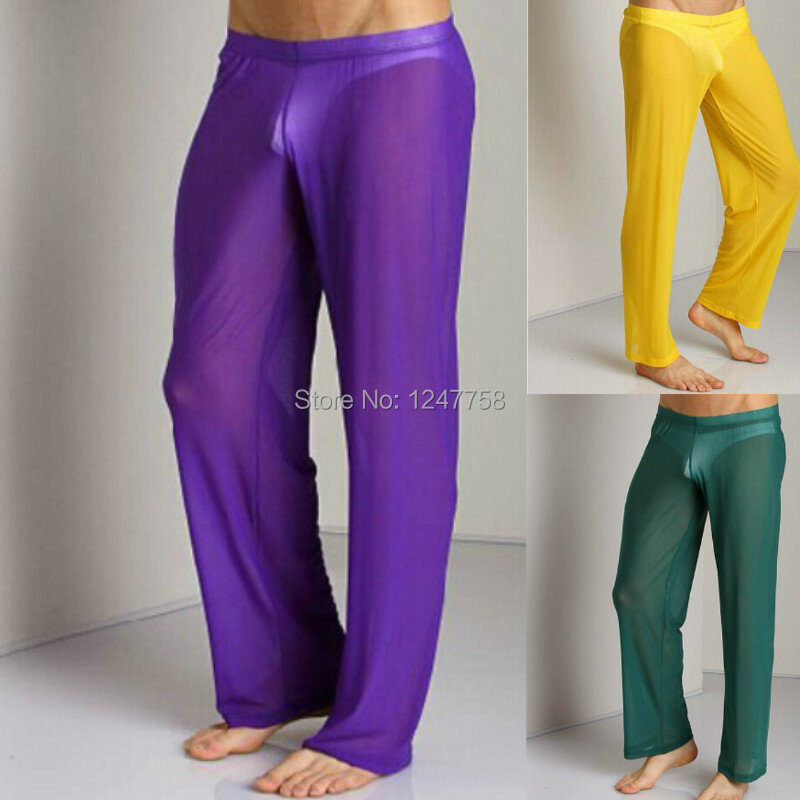 Pantalon long en maille douce pour hommes, vêtements d'intérieur, bas de sommeil, sous-vêtements