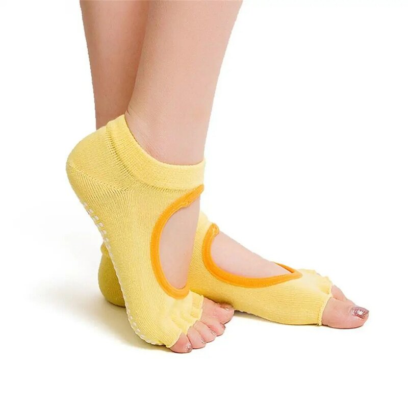 1 Pair Fashion Open Toe Boat Socks Cotton Breathable Ladies Socks Invisible Slippers Silicone Non-slip Socks Shallow Mouth Socks