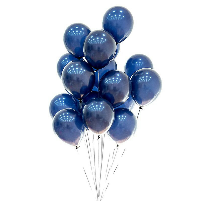 Lot de ballons en latex de couleur bleu encre pour fête,10 pièces en métal, or, argent, accessoires de mariage, d'anniversaire, de festival, fournitures de célébration