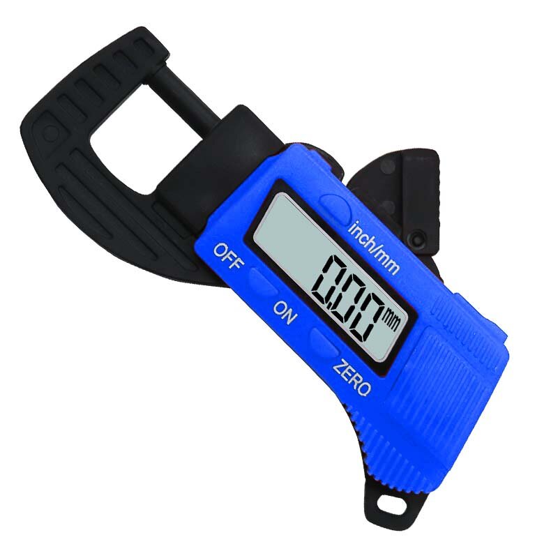 Micrómetro Digital de fibra de carbono, calibre de espesor, calibre azul, 0-12,7mm