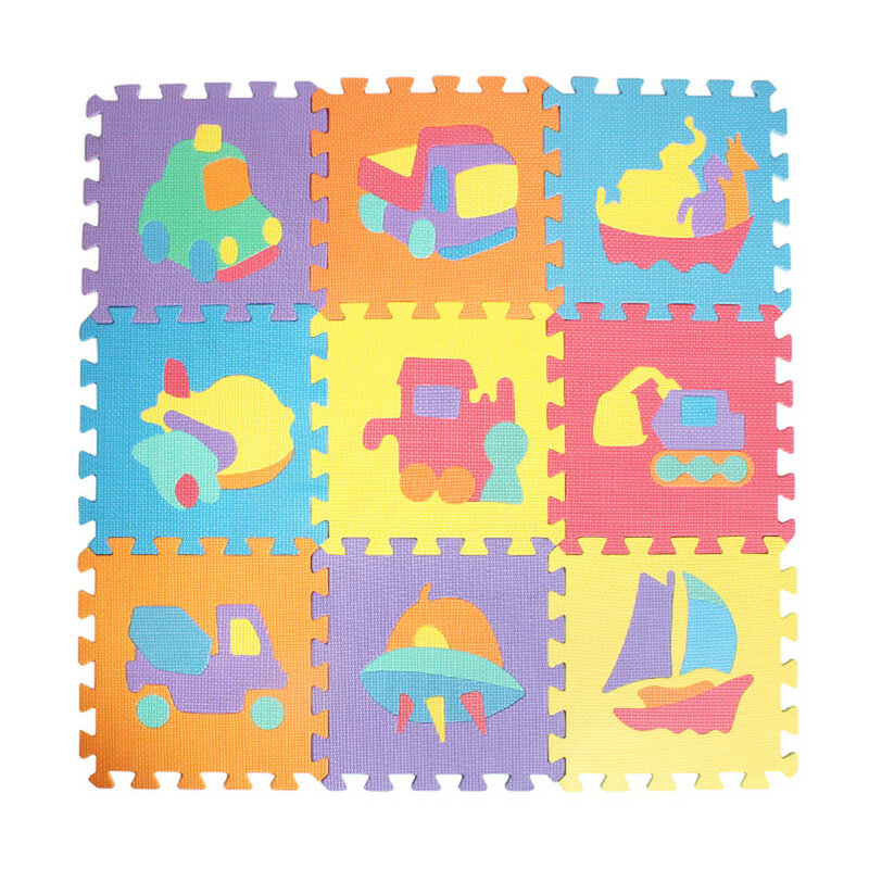 어린이용 숫자 동물 패턴 아기 놀이 매트 퍼즐 장난감, EVA 폼 요가 크롤링 매트, 바닥 테이프, 세트 당 10 개, 30*30cm