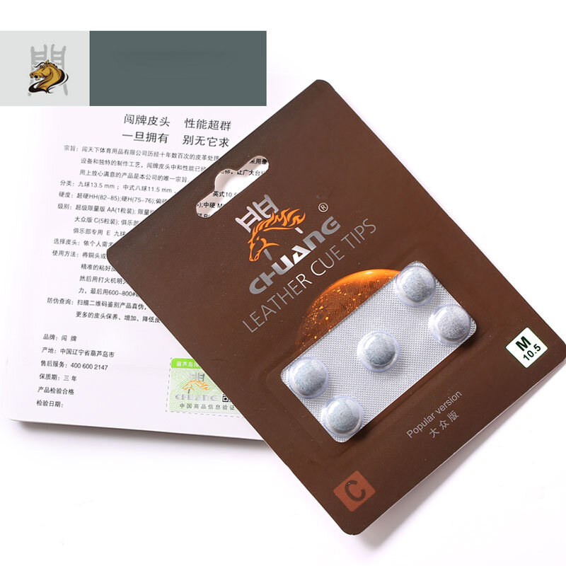 Chuang-Taco de billar de cuero de vaca, 2019mm, 10,5mm, M, S, H, MH, China, 11,5