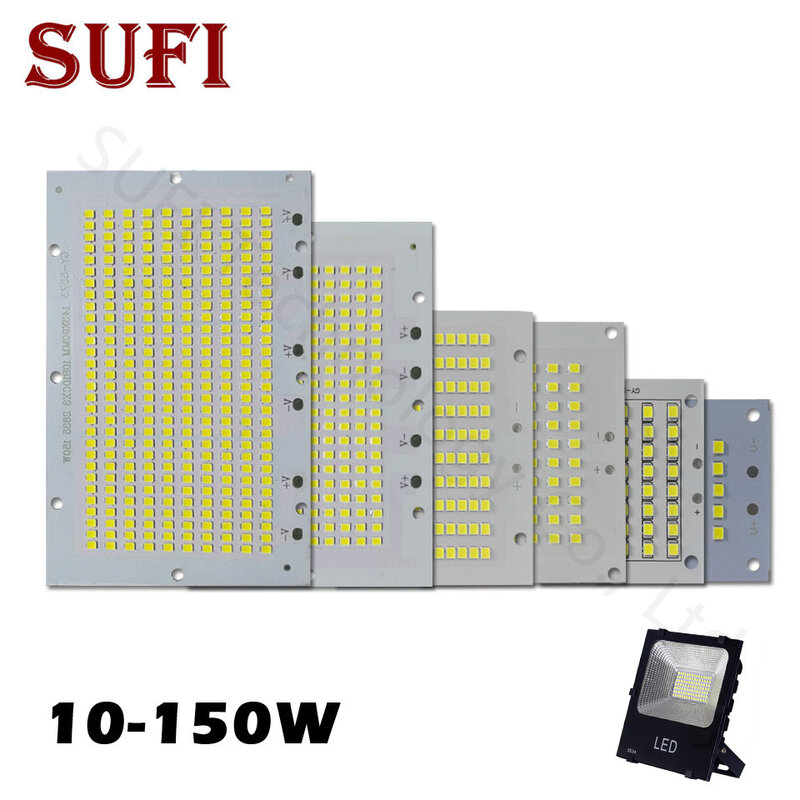 1Pcs Full Power LED Floodlight PCB 10W 20W 30W 50W 100W 150W SMD2835 LED PCB board Lamp Aluminum plate for led floodlight