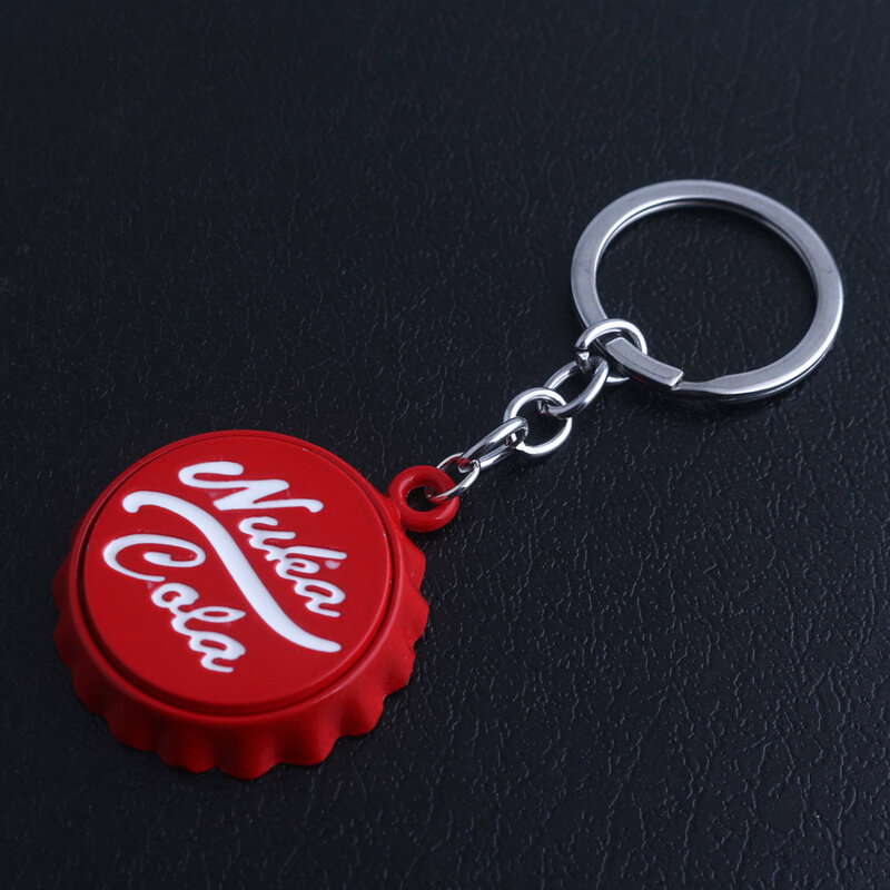 Game series Cola red Keychain personality Car Keyring Bottle Cap Key Chain for Women and Men unique Christmas gifts