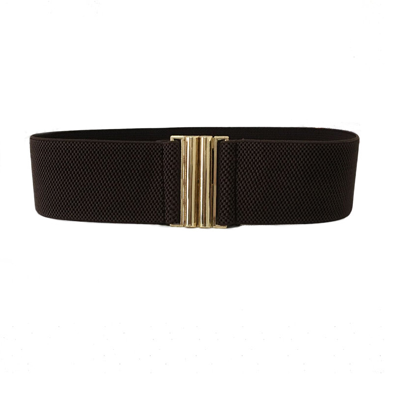 Women stretch elastic wide corset waist Belts Golden Metal Buckle Cummerbund Apparel Accessories Waistband belts for woman 2018