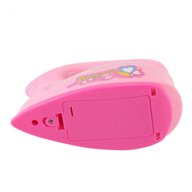 Plastic Mini Electric Iron Toy Pink/Blue Kids Children Baby Pretend Play Home Appliance Toy Safety Light-up Simulation Girls Toy