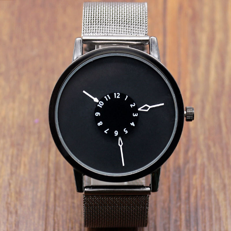 PAIDU-Reloj de pulsera de cuarzo para hombre y mujer, cronógrafo deportivo de malla de red de diseño Simple, regalo de banda, Unisex