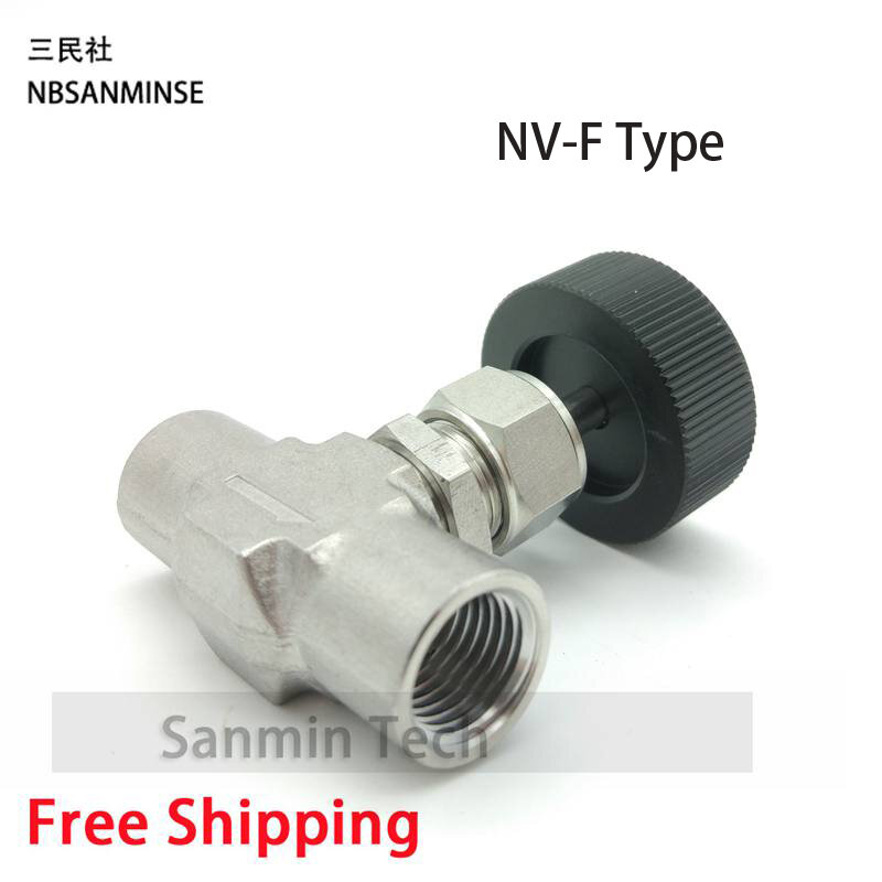 NBSANMINSE NV-F/M Air Water Mini Needle Valve Female/Male Thread 1/8 1/4 3/8 1/2 3/4 1 NPT  6000 Psi Cut Out Valve