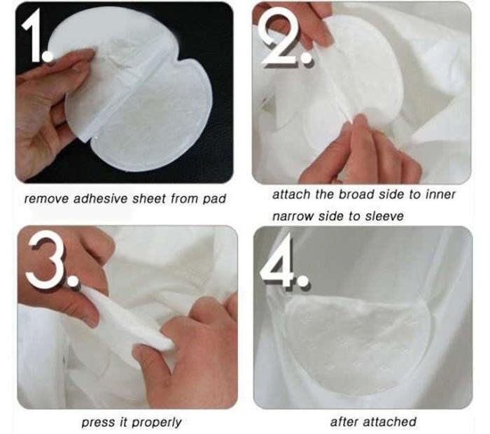 Sábana desechable de almohadilla de la axila para axila, desodorantes de protección para ropa, almohadillas para el sudor en las axilas, 3 pares