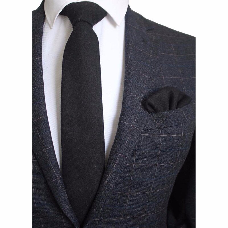 Ricnais-Corbata de lana a cuadros para hombre, conjunto de corbata y pañuelo de Cachemira de calidad, traje para fiesta de boda, 8cm