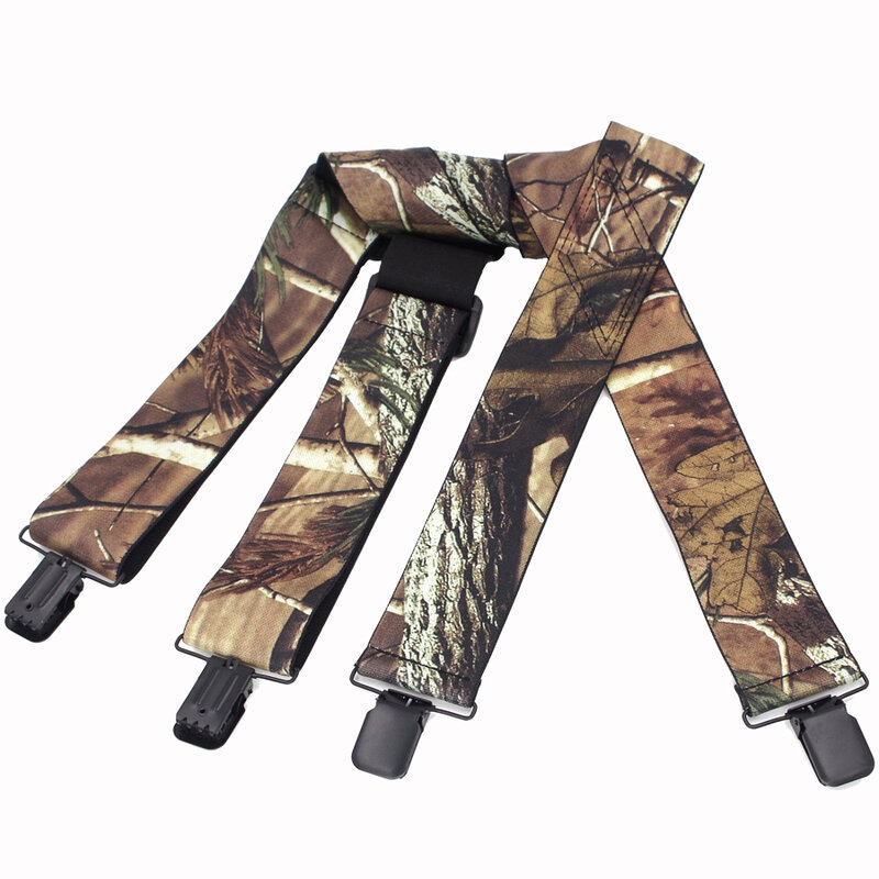 Camouflage Bretels Man Bretels Mannelijke Vintage Outdoor Bandjes Bretelles volwassen 4 clips suspensorio Ligas Tirantes 5*120 cm